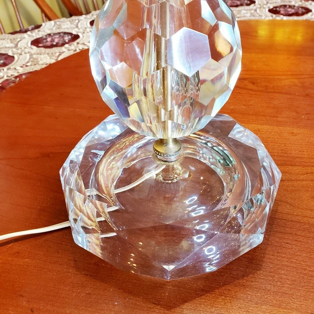 Exquisite Vintage Mid‎ Century (60's) 4-tier Crystal Tower Table Lamp